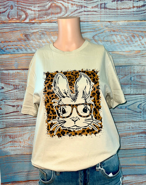 Leopard Bunny with Glasses T-Shirt