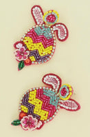 Easter Egg With Ears Beaded Earrings