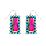 Western Vertical Turquoise Bar Earrings