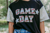 Game Day T-Shirt with Sequin Sleeves