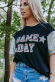 Game Day T-Shirt with Sequin Sleeves