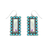 Western Vertical Turquoise Bar Earrings