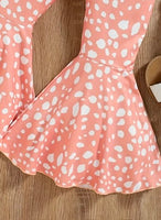 Girls Ruffled Tank and Polka Dot Flare Pant Set