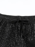 Black Leopard Running Shorts