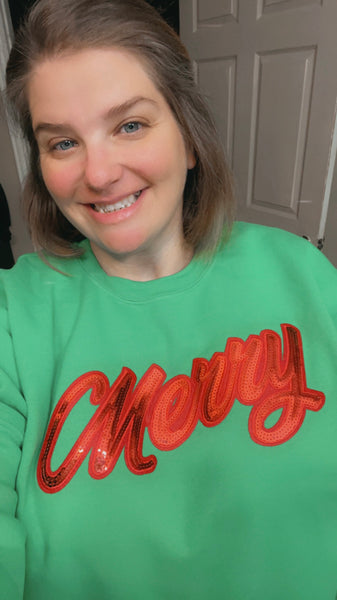 Merry Sequin Patch Sweatshirt