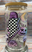 Retro Pastel Halloween Glass Can Tumbler