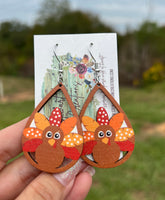 Thanksgiving Turkey Wooden Earrings