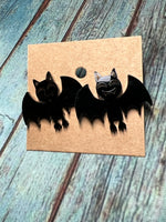 Black Bat Stud Earrings