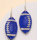 Rhinestone Football Dangle Earrings
