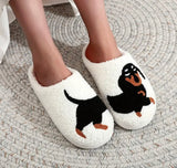 Dachshund Dog Plush House Slippers