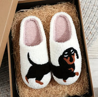 Dachshund Dog Plush House Slippers