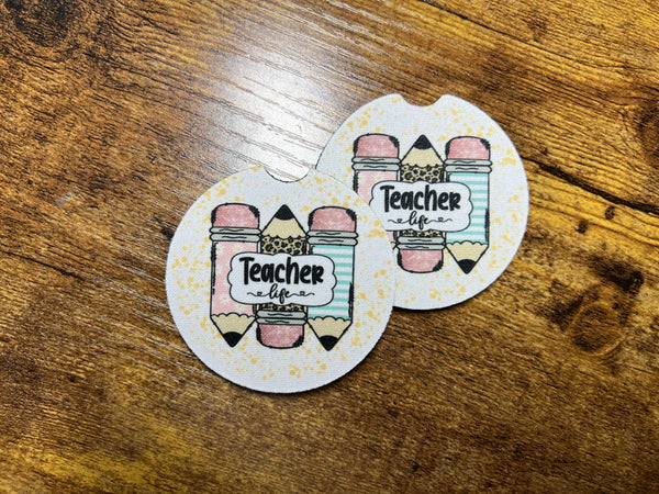 Teacher Life Pencil Car Coasters