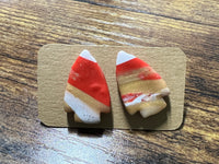 Red and Gold Arrowhead Stud Earrings