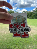 Number One Teacher Beaded Earrings