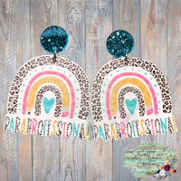 Paraprofessional Leopard Rainbow Earrings