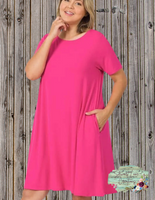 Hot Pink Tee Dress