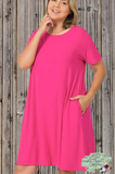 Hot Pink Tee Dress