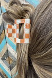 Mini Checked Funky Orange Clip