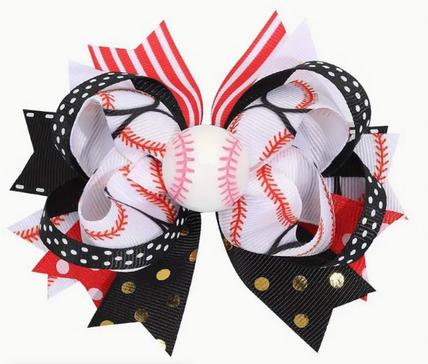 Sports Hair Bow Clips