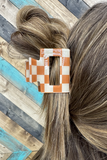 Mini Checked Funky Orange Clip