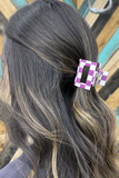 Mini Checked Funky Purple Clip