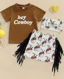 Hey Cowboy Fringed Skirt Set