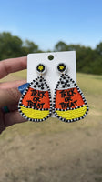 Trick or Treat Candy Corn Seed Bead Earrings