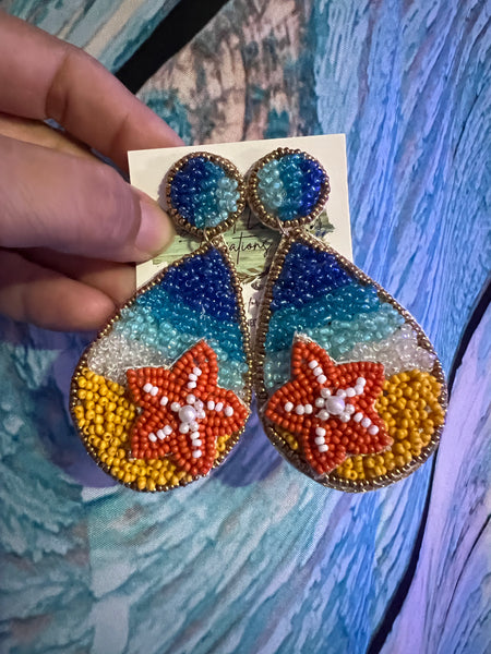 Beach Seed Bead Earrings