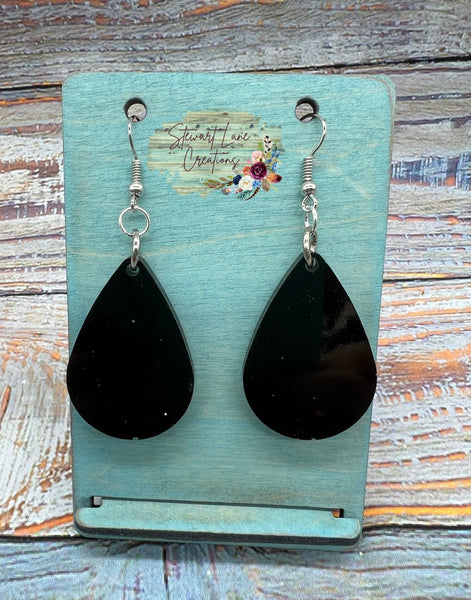 Black Resin Earrings