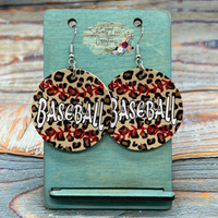 Leopard Baseball Earrings