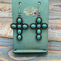 Turquoise Cross Earrings