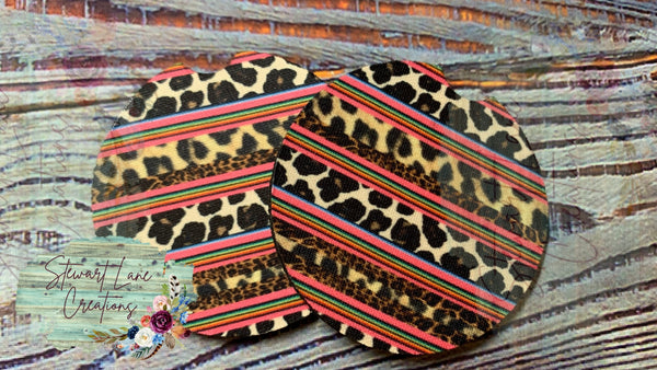 Cheetah Serape Neoprene Car Coasters