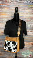 Cow Print Leather Crossbody Purse