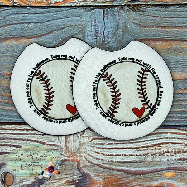 Take Me Out To The Ballgame Car Coasters