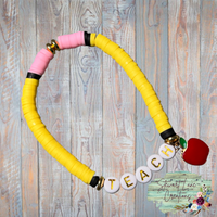 Pencil Teacher Heishi Bead Bracelet