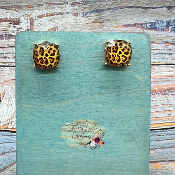 Leopard Stud Earrings