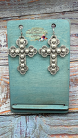 Silver Crosses with Studs Earrings