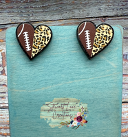 Sport Leopard Heart Earrings