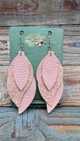 Faux Leather and Glitter Earrings