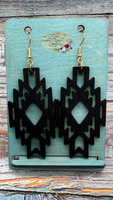 Wood Aztec Earrings