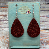 Red Glitter Dangle Earrings