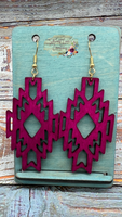 Wood Aztec Earrings