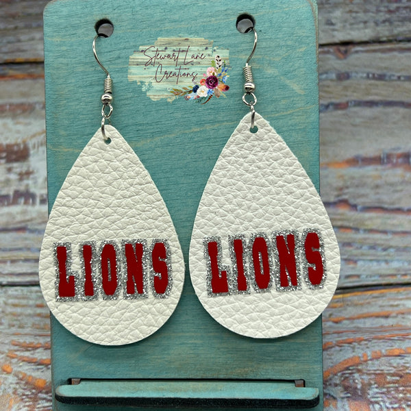 Chenille Patch Style Lions Earrings