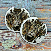 Highland Cow Car Coasters