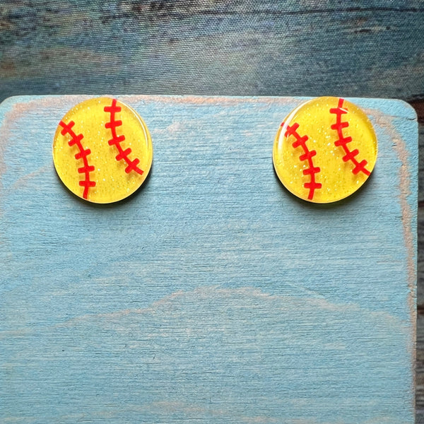 Softball Stud Earrings