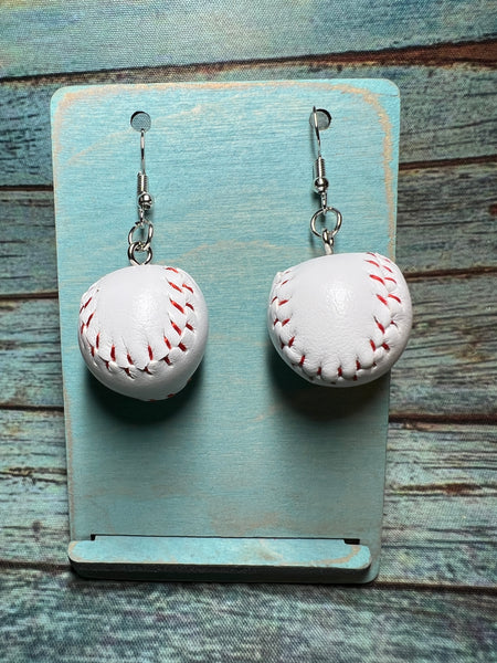 Baseball Resin Dangle Earrings