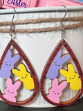 Peep Bunny Dangle Earrings