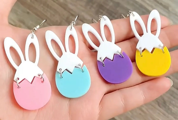 Bunny Ears Easter Egg Dangle Earrings