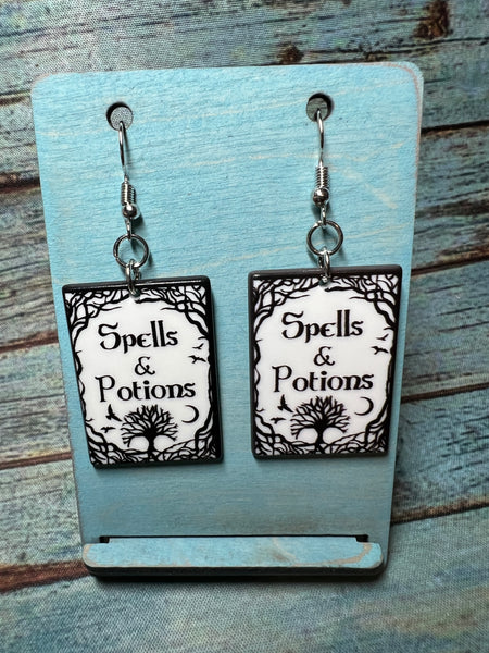 Spells and Potions Book Earrings