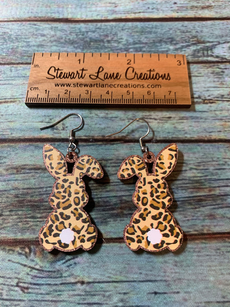 Leopard Bunny Dangle Earrings
